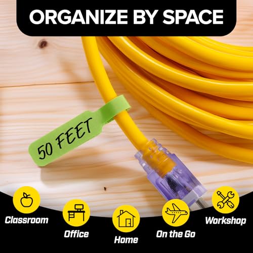 Image of Wrap-It Storage Cable Labels - Large (30-Pack) White | Write On Cord Labels, Wire Labels, Cable Tags and Wire Tags for Cable Management and Organizer for Electronics, Computers