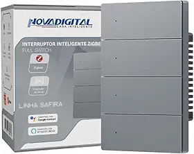 Interruptor Inteligente Zigbee Full Switch Sensação De Tecla Fisica Compativel com Alexa Google Home (4 Teclas)