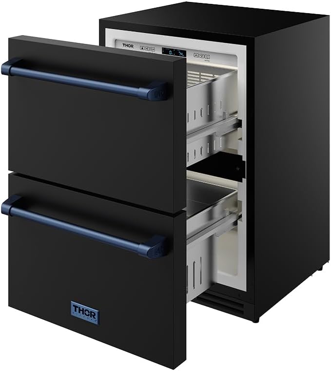 Thor Kitchen 24 Inch Undercounter Built-In or Freestanding Drawer Refrigerator – Black/Blue | Gordon Ramsay Series