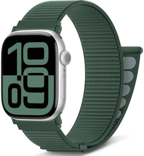 AMSKY Nylon Sport Loop Band Kompatibel mit Apple Watch Armband | Series 12 11 10 9 8 7 6 5 4, SE Ultra 4 3 2 1, Sportarmband für iWatch 44mm 46mm 40mm 42mm 45mm 41mm 38mm 49mm, See