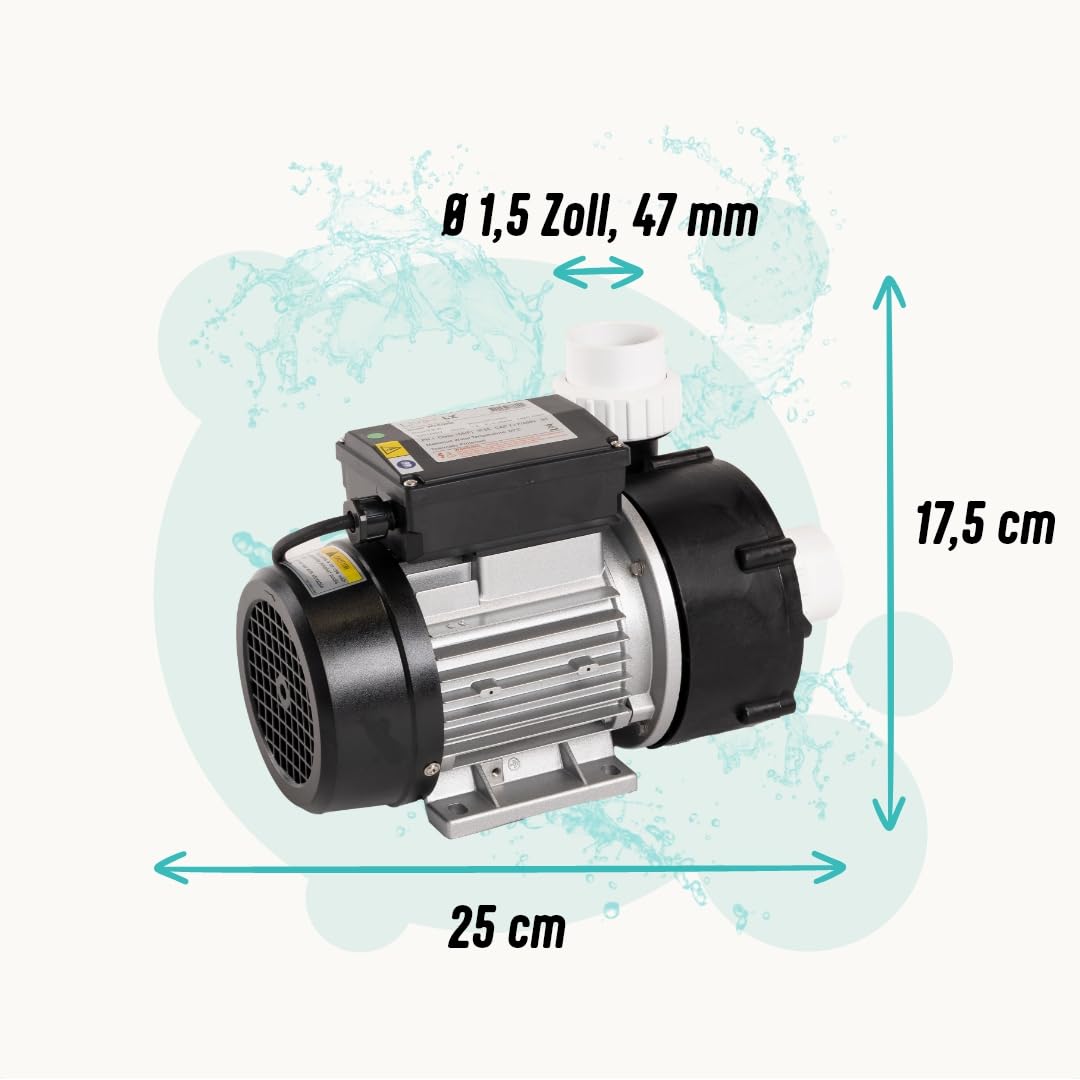 LIVIN' LX WTC50M Spa poolpumpen - Spa umwälzpumpe & Whirlpool Zirkulationspumpe 0.23kw/ 0.3HP - Pool Filterpumpe 240L/ Min Poolpumpe Über Dem Boden - Wasserkreislaufpumpe Mit 230 V/ 50 Hz & Kein Lärm