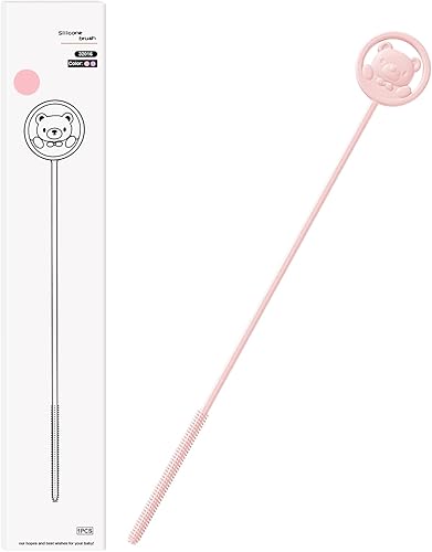 Cepillo de silicona para pajillas, cepillo limpiador de popotes Stanley reutilizable, 9.3 pulgadas, extra largo, de silicona, totalmente recubierto