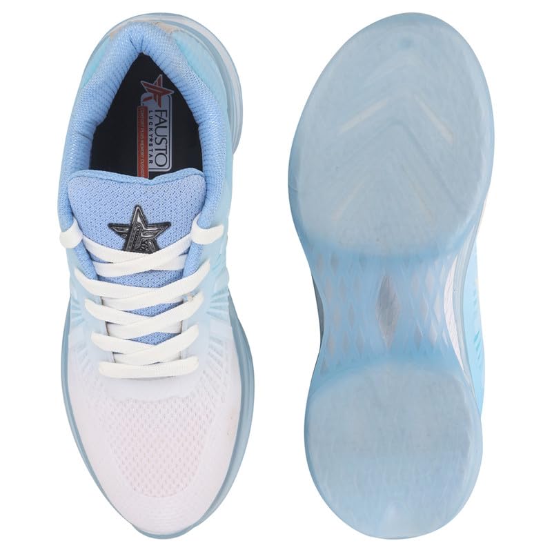 Image of FAUSTO Men's Breathable Sport Shoes|KPU Upper and Anti-Skid Bounce Back Phylon Sole|Athleisure Running Shoes|Lace Up Walking Shoes|Gym Shoes