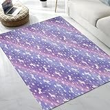 QH Purple Seamless Unicorn Pattern Glow in The Dark Area Rug Area Rug for Living Room Bedroom Playin
