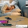 Cable de carga múltiple 4 pies, paquete de 3, cable cargador 3 en 1, carga rápida múltiple | Cable USB trenzado en nailon para carga de varios teléfonos con Type C, Micro y Lightning para Apple iPhone 17-5 y Android 4