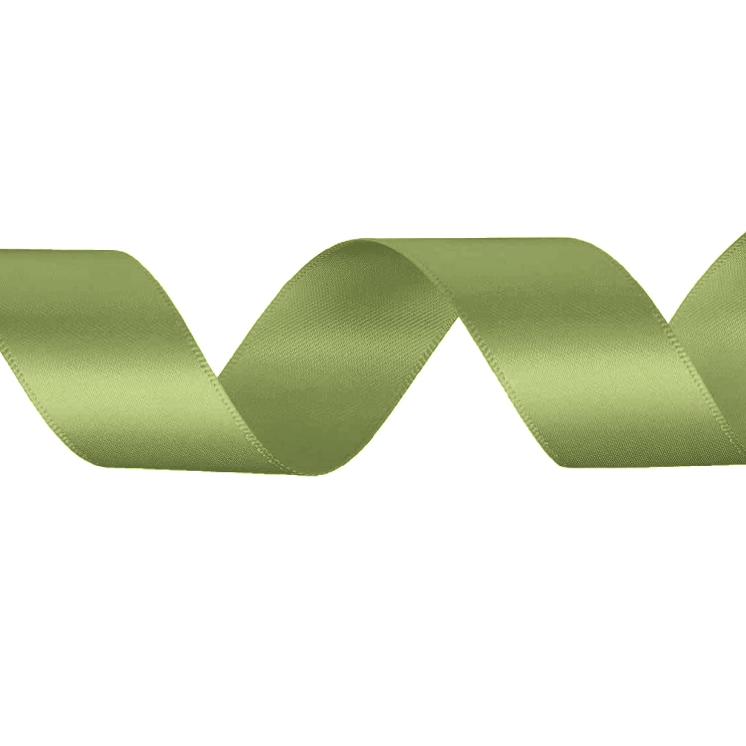 WedDecor Sage Ribbon for Gift Wrapping, 50mm x 25 Metres Double Sided Polyester Satin Ribbon Roll for Christmas, Wedding, Crafting, Sewing, Hair Bow, Birthday Cake Decoration