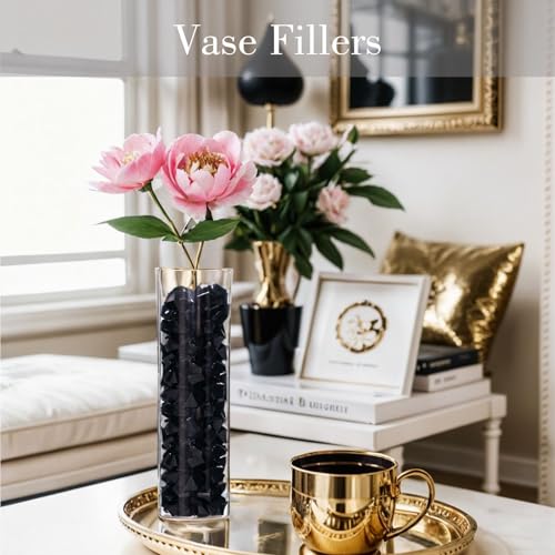 image for DomeStar 150PCS Fake Ice, Black Christmas Decorations Vase Fillers, Bl