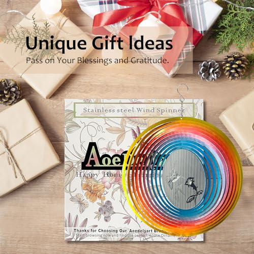 Aoedelyart 3D Animations Éolienne en Forme de Colibri pour la Cour et Le Jardin, 30 cm, Cadeau commémoratif pour Femme, Maman, Grand-mère ou épouse, Sculpture cinétique en métal – vue 6