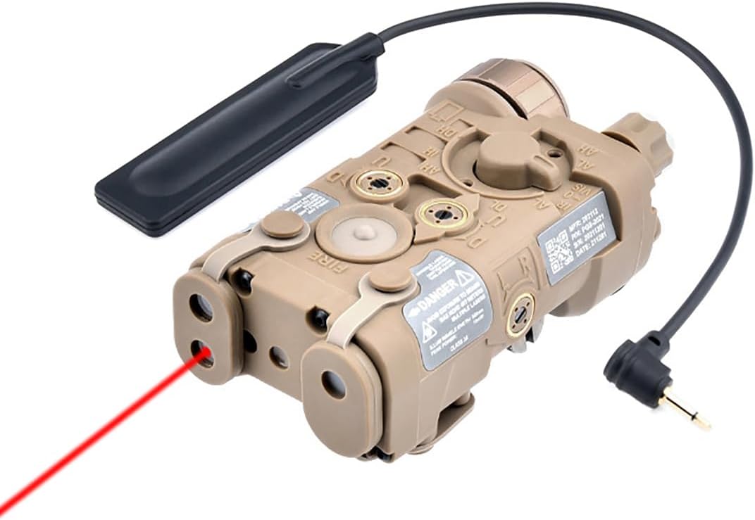 Plastic L3-NL Box Laser Sights，with IR Laser + Red/Green/Blue Laser Sight + Strobe/Momentary/Constant Modes Whitelight LED 150 Lumens Flashlight，with Pressure Switch，for 20mm Rail (Red Laser DE)