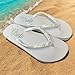 Rhinestone Bride Flip Flip Flops on White Flat Heel with Crystal Accents on Satin Straps for Beach Destination Sandals, Customizable