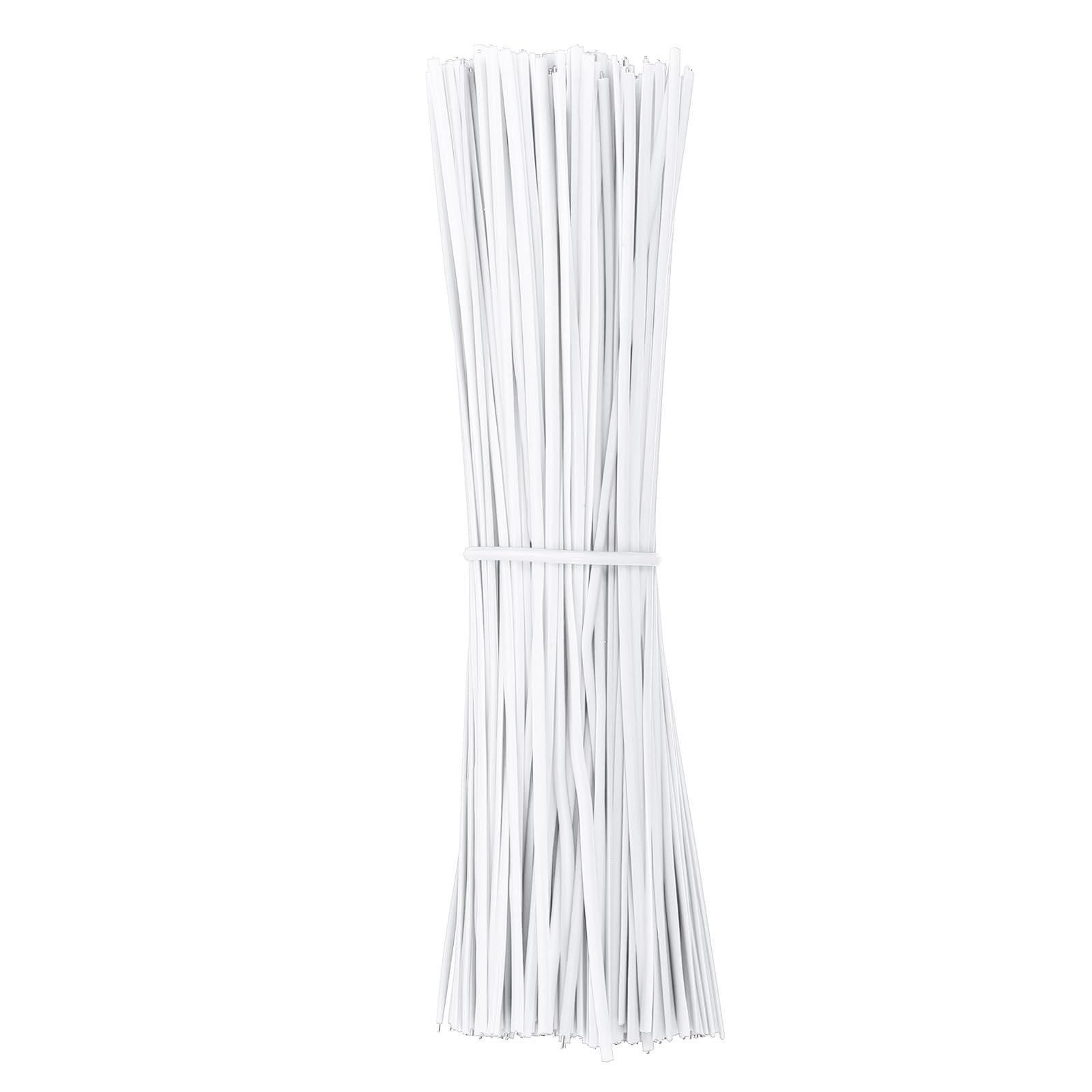 PATIKIL Plastic Twist Ties, 300 Pcs 6 Inch Reusable Cable Ties, 0.08 Inch Wide Bag Coated Ties for Household and Office Use White