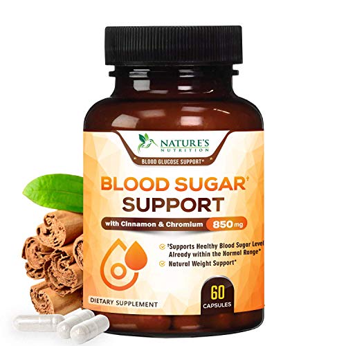 Blood Sugar Support Extra Strength Glucose Metabolism Supplement - 20 Herbs & Vitamin Blend - Made in USA - Best Vegan Complex w/Cinnamon, Alpha Lipoic Acid and Chromium - 60 Capsules