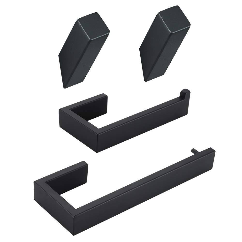 YJ YANJUN Toilet Paper Holder Towel Ring and Coat Hooks Wall Mounted Bathroom 3-Piece Hardware Set