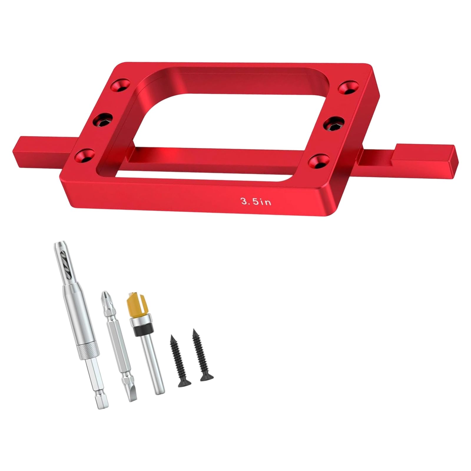 Hsioluted Set 1 Fixed Size Door Hinge For Door And Jamb Aluminum Hinge Template Set For Router Mortise Square Corner Joint Installation Set