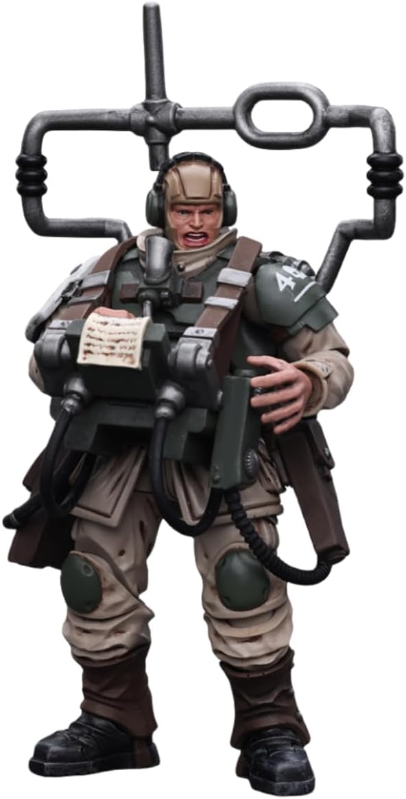 HiPlay JoyToy Warhammer 40K Collectible Figure: Astra Militarum Cadian Command Squad Veteran with Master Vox 1:18 Scale Action Figures JT7912 (Veteran with Master Vox)