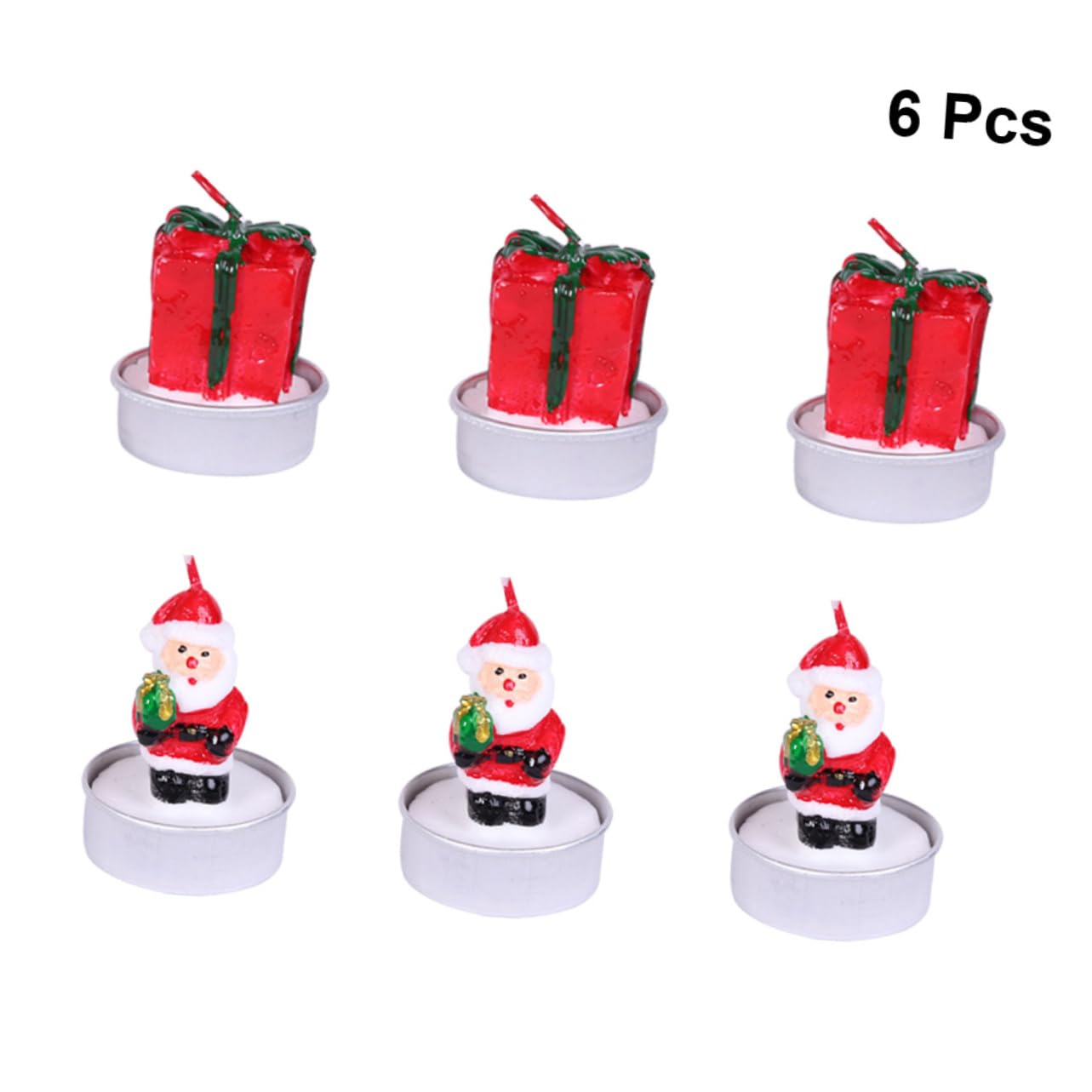 Housoutil 12 Pezzi Santa Claus Gift Box Candela Candele Arredamento Candela Tealight Natale