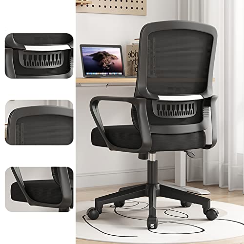 Chaise de bureau de travail réglable avec dossier respirant et roulettes silencieuses