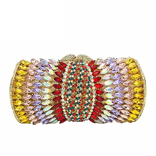 Image of Boutique De FGG Mini Sparkly Crystal Clutch Purse for Women,Evening Bags with Spikes,Wedding Party Rhinestone Clutch Handbag
