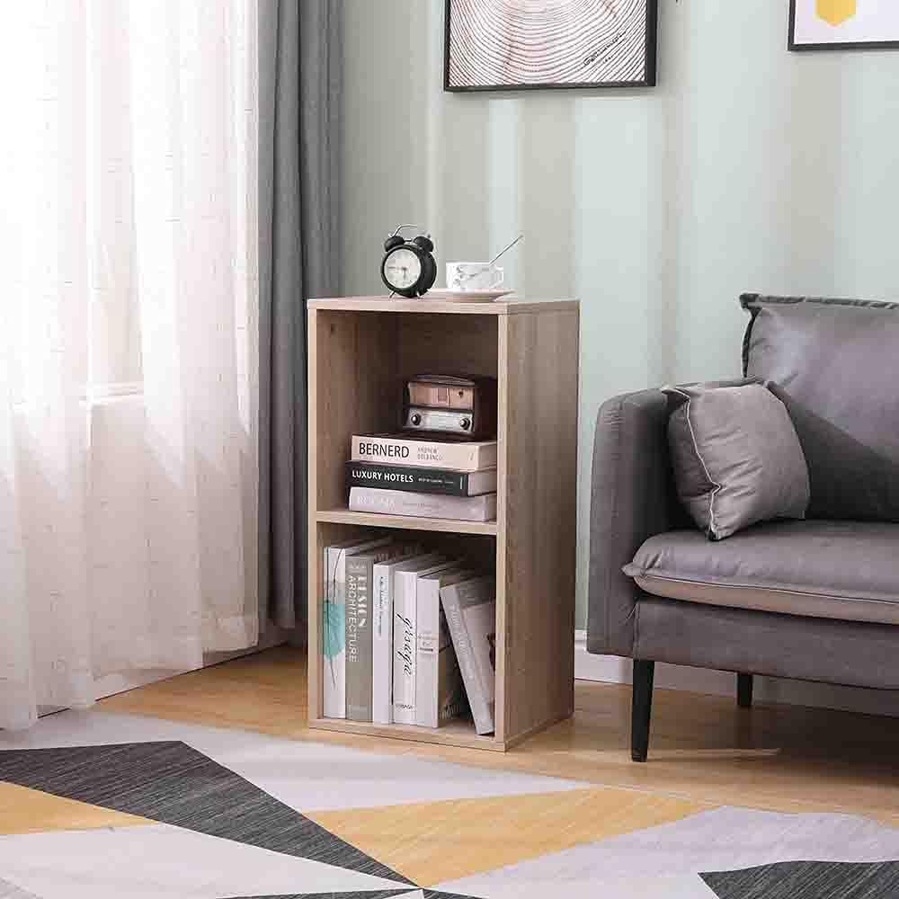 Doppio Cubo arredo portaoggetti Libreria Scaffale Rovere 35x30x70 legno MDF mensola scaffale Design Ufficio ingresso soggiorno