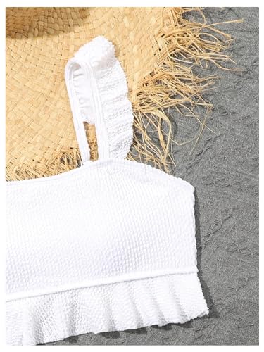 Image of Floerns Girl's 2 Piece Bathing Suit Ruffle Trim Summer Bikini Swimsuit