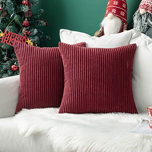 MIULEE 2er Set Weihnachten Kissenbezüge Kord Kissenhülle Dekorative...