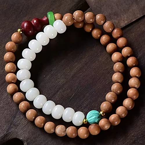 Calebasse Wu Lou en bois et perles de Bodhi pour harmoniser vos énergies