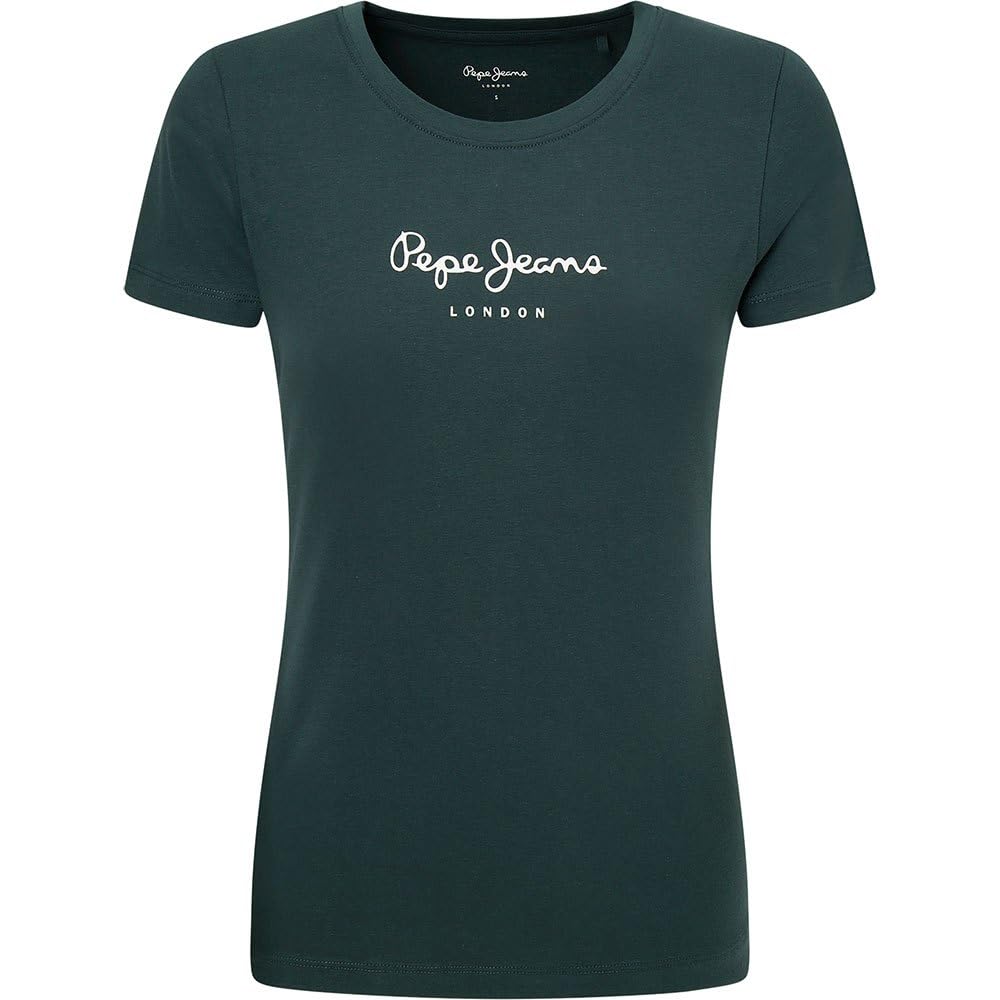 Pepe Jeans New Virginia Ss N, T-Shirt Donna, Verde (Regent Green),Xxs-image