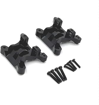 Compatible with SCY 16101 16102 16103 16106 16201 for JJRC Q130A Q130B Q141 1/16 RC Car Upgrade Parts Accessories Metal Steering Assembly RC Car AccessoriesBlack,Shock Tower