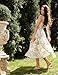Green Dress Women Vintage Sundresses Smocked Ruffle Floral Dress Green 2XL