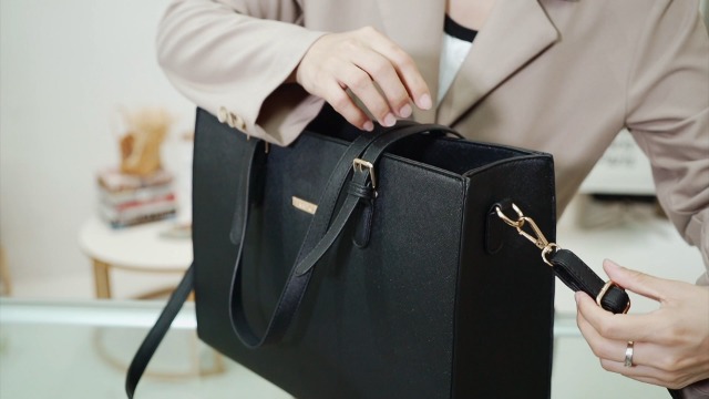 Bolso Tote de cuero sintético para mujer con asa superior miniatura 7