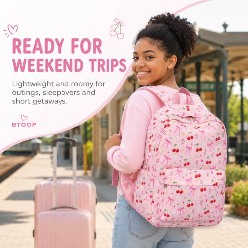 Image of BTOOP School Backpack for Teens Large Cute Bookbag Lightweight 15.6 inch Laptop Bag for Girls Women Casual High School College