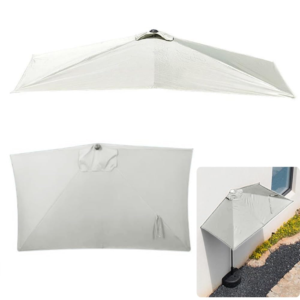Sombrilla de repuesto de lona semi-rectangular para patio exterior de 2.5m