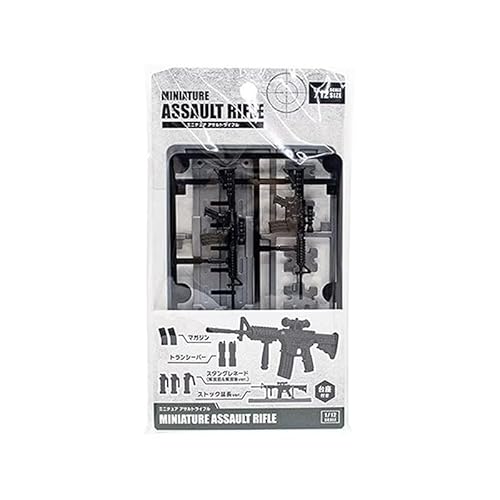 Miniature 1/12 Scale Assault Rifle Model for Action Figures, Photography, Display, and Collectible Weapon Accessories