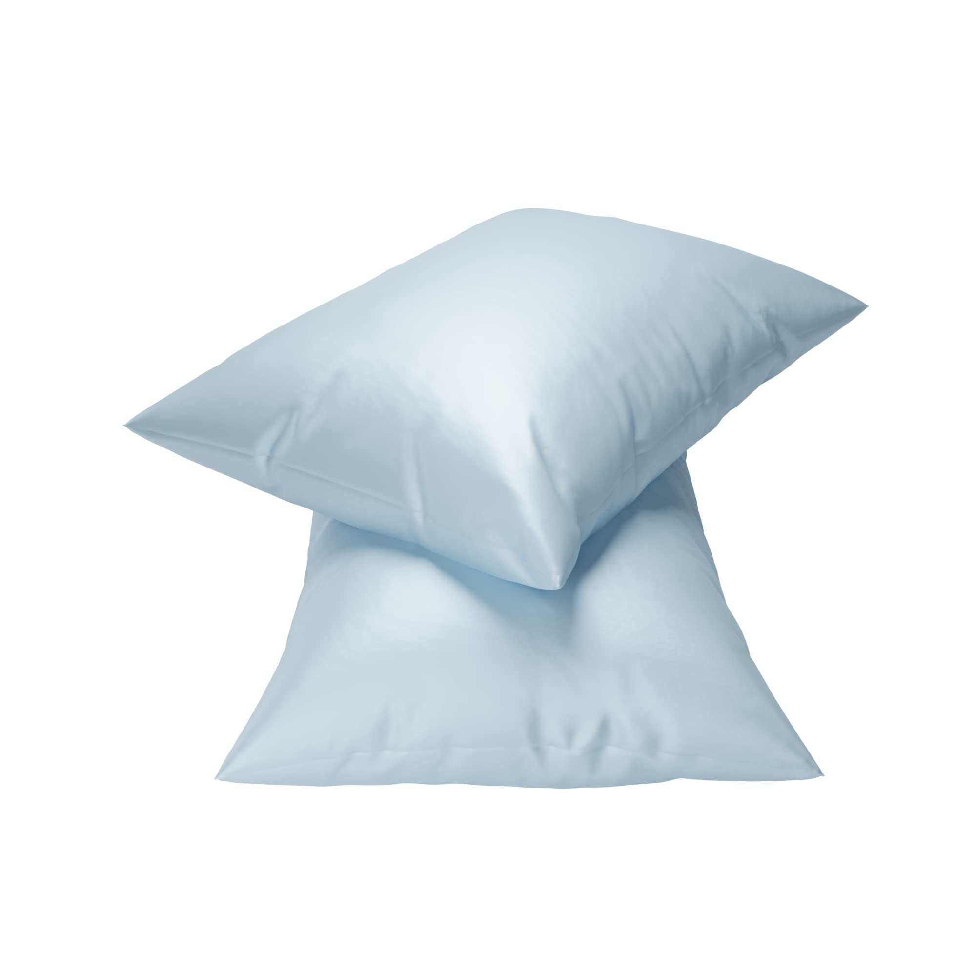 Stoa Paris Satin Pillow Covers, 300TC Premium Plain Pillow Cover Set of 2, Home Decor, Ultimate Comfort for Home, 68L x 45W Centimetres, Date Night - Dreamy Blue