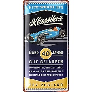 Blechschild Schild 40 Geburtstag – SCHILD 40 JAHRE KLASSIKER – Geschenke für den 40 Geburtstag Mann, lustiges Schild 40…