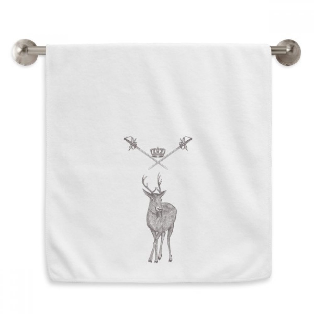 Serviettes moelleuses élan épée couronne serviettes débarbouillettes blanc 13x29 pouces