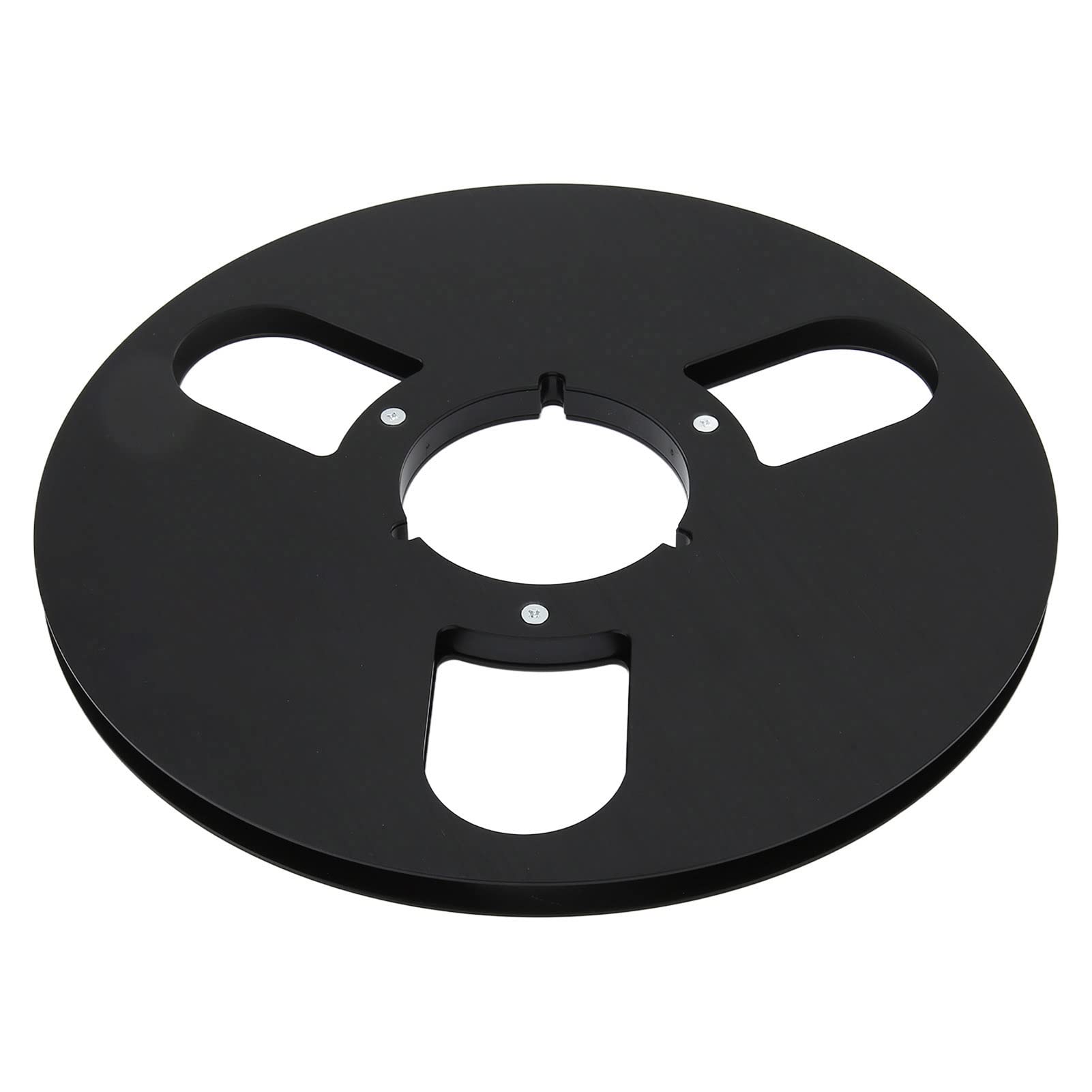 Aufnahmebandspule, 1/4 10-Zoll-Leerbandspule, Universelle 3-Loch-Aluminiumlegierung, Offene Spule für Reel-to-Reel-Tonbandgerät (Schwarz)
