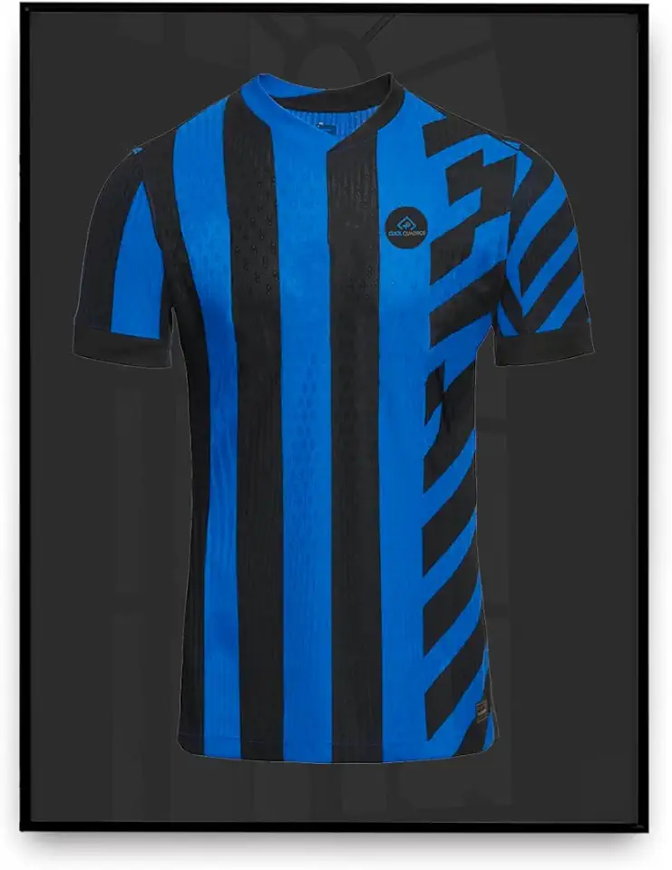 Click Quadros Moldura Caixa Alta Para Camiseta Time Futebol Com Proteção 80x90 cm Azul