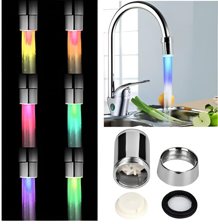 QAWACHH LED Tap Light Water Glow Shower for Bathroom Kitchen Nozzle Cock Faucet (multicolour) (B01N362EVQ) Amazon Price History, Amazon Price Tracker