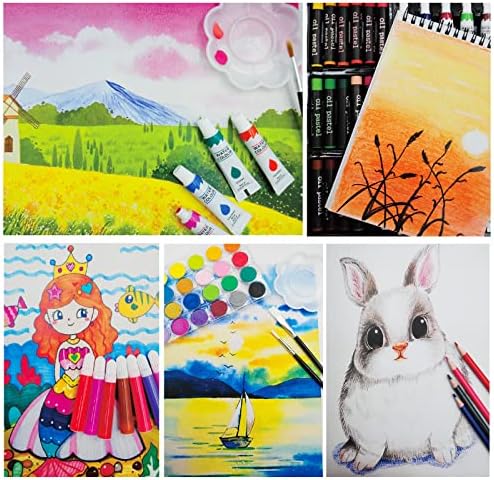 Halobios Professional Art Set for Kids, 144 Deluxe Aluminium Art Case Painting Set with Sketching Pencils Drawing Pencils, Premium Colouring Drawing Art Supplies Case Gift for Artists Children Adult