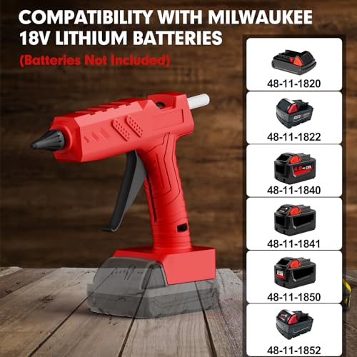 Cordless Hot Glue Gun for Milwaukee 18V Battery, 60W Full Size Heavy Duty Glue Gun, Handheld Hot Glue Gun Kit with 30pcs 0.43'' Glue Sticks for Home Repair Arts Crafts DIY (Battery Not Include) - Image 5