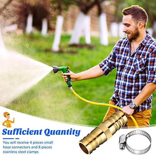 12 Pieces Hose Repair Connectors With Claps Brass Garden Hose Repair Kit Fitting Water Hose Repair Kit Solid Female Hose End Repair Small Garden Hose Parts And Connectors For Water Hose Repair Fitting #TOP4