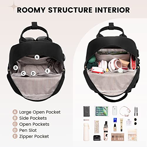 Image of LOVEVOOK Mini Backpack for Women Stylish Waterproof Backpack Purse with USB Port, Cute Bookbag for College School Travel