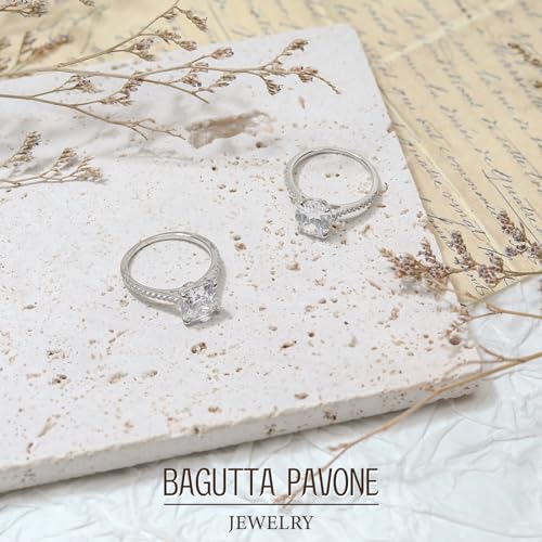 BAGUTTA PAVONE 1.5CT CZ Cushion Cut Engagement Rings for Women,Women’s 925 Sterling Silver Solitaire Wedding Bands Engagement Promise Rings for Her with 18K White Gold Plated Size 7.5 - image 8