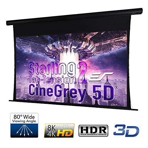 Elite Screens Starling Tab-Tension 2 Cinegrey 5D, 92" 16:9, 8K 4K Ultra Hd Ready Ceiling And Ambient Light Rejecting Electric Projector Screen, Cinegrey 5D Projection Material, Stt92Uhd5-E12 #TOP6
