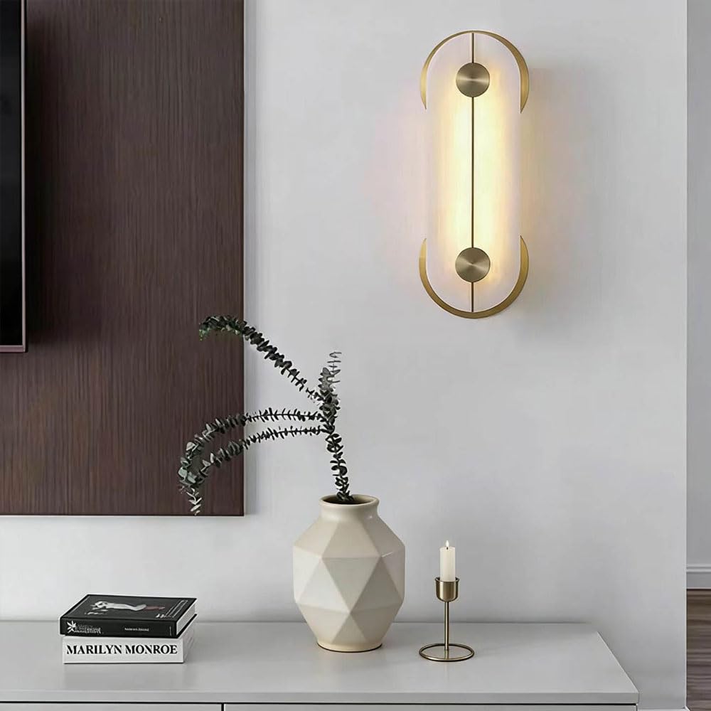 Aplique de pared ovalado de alabastro de 16,5 pulgadas