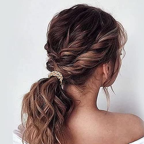Brinie Crystal Hair Ties White Elastic Hair Scrunchies Pearl Hair Ropes Bead Ponytail Holders Hair Accessories For Women And Girls (Pack Of 3) #TOP5