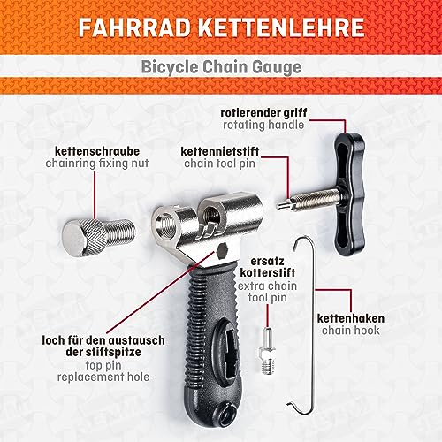 HENMI Kettennieter Fahrrad, Kettenzange, Kettenschloss Zange und 4 Paar Fahrradketten Nieten Fahrradkette Reparatur Set für 6-12 Fach Fahrradkette Werkzeug
