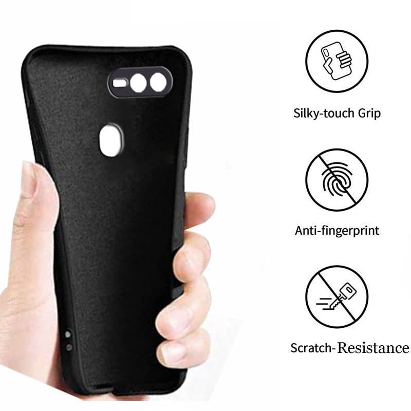 Image of A rtistque Liquid TPU Silicone Matte Shockproof Flexible with Camera Protection Soft Back Cover Case for Oppo F9 Pro /Realme 2 Pro /Realme U1 - Black