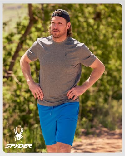 Spyder Mens Athletic Shirts - Moisture Wicking Short Sleeve Crewneck Workout Shirts for Men, Athletic Tops for Gym & Running4